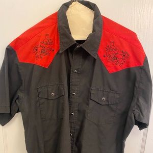 Rock Steady Brand rockabilly Pearl snap shirt.